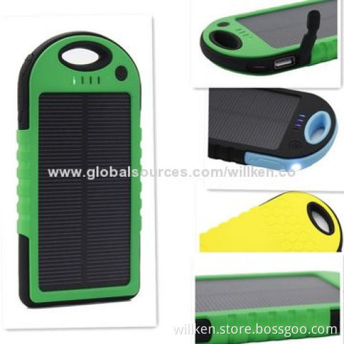 IP6 Waterproof Solar Power Bank with 12,000mAh, Double USB Output for Tablets, iPhone/iPad/iPod/MP3